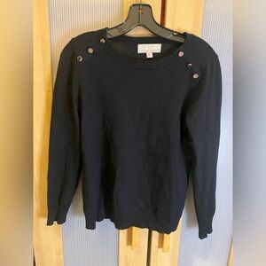 Carolyn Taylor black lightweight sweater Size Small Petite